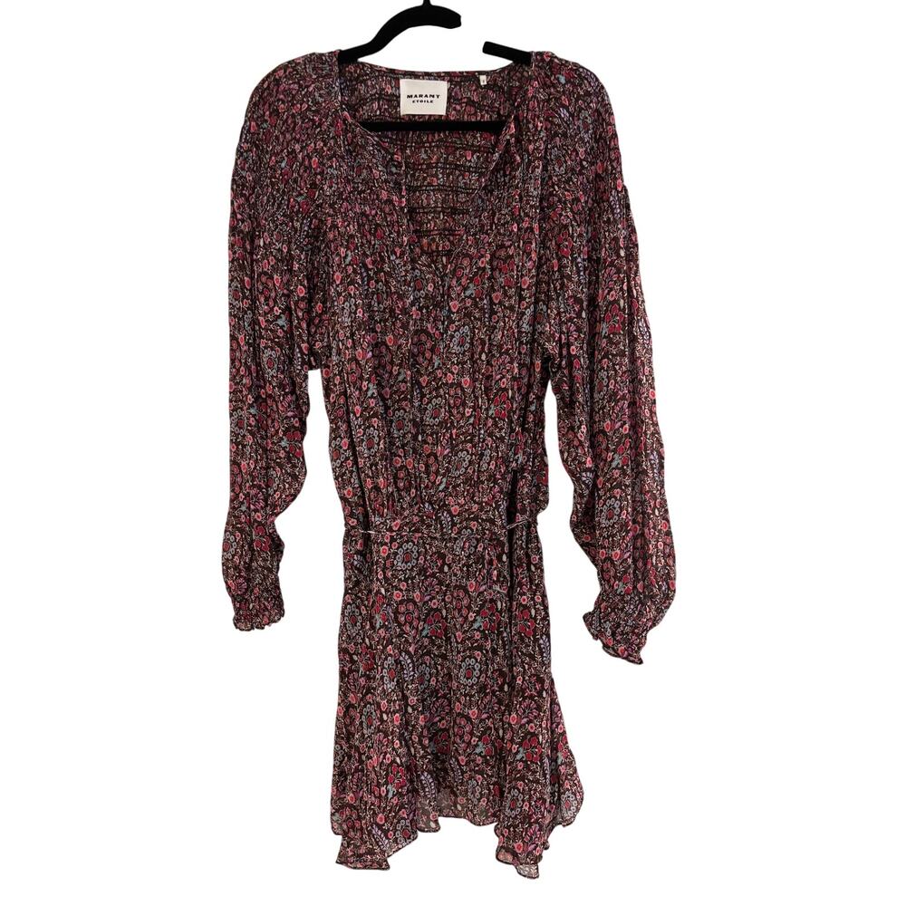 Isabel Marant Etoile Noanne Floral Dress FR 40 US M Boho Long Sleeve